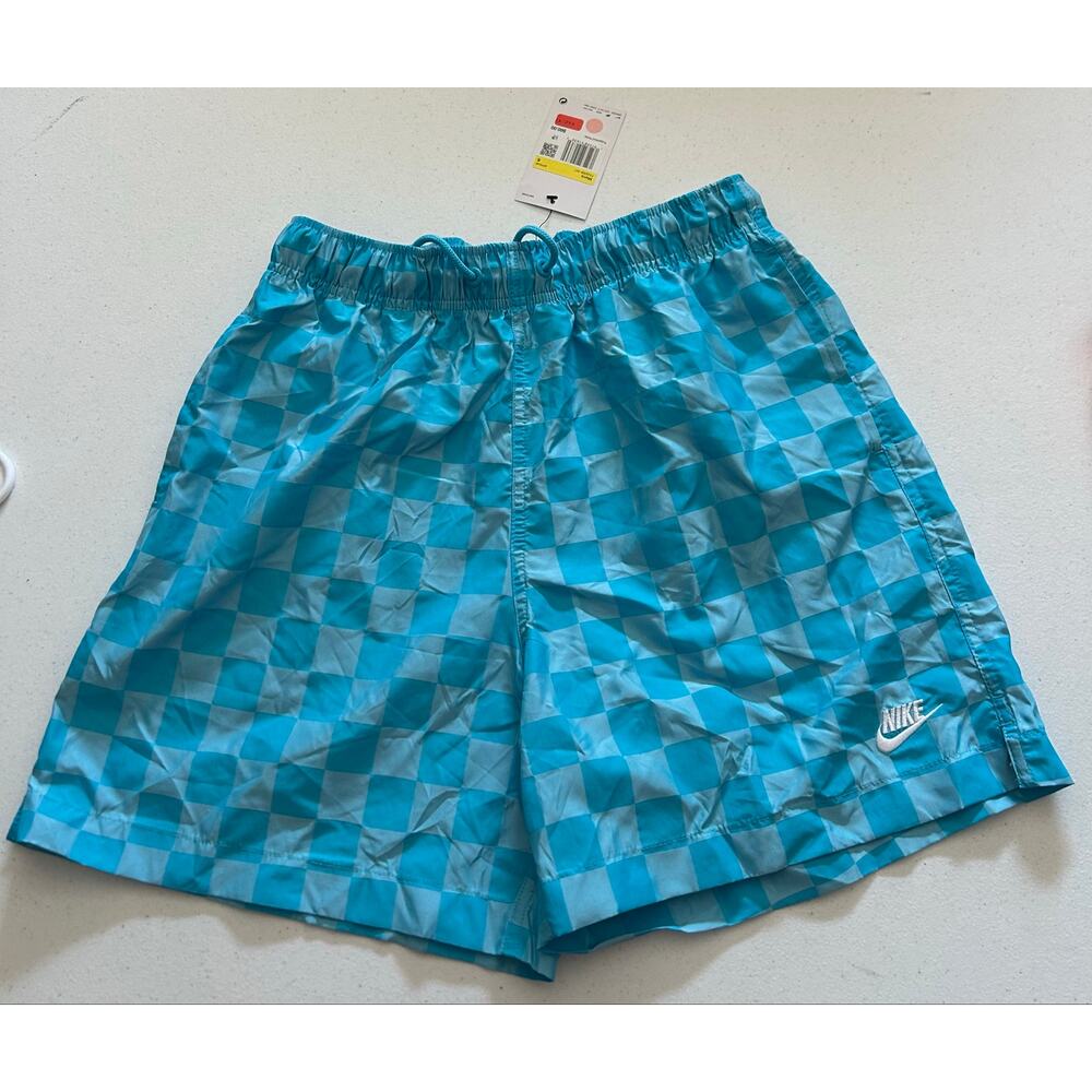 Nike Men’s Athletic Shorts Blue Checkered Size S NWT Lightweight